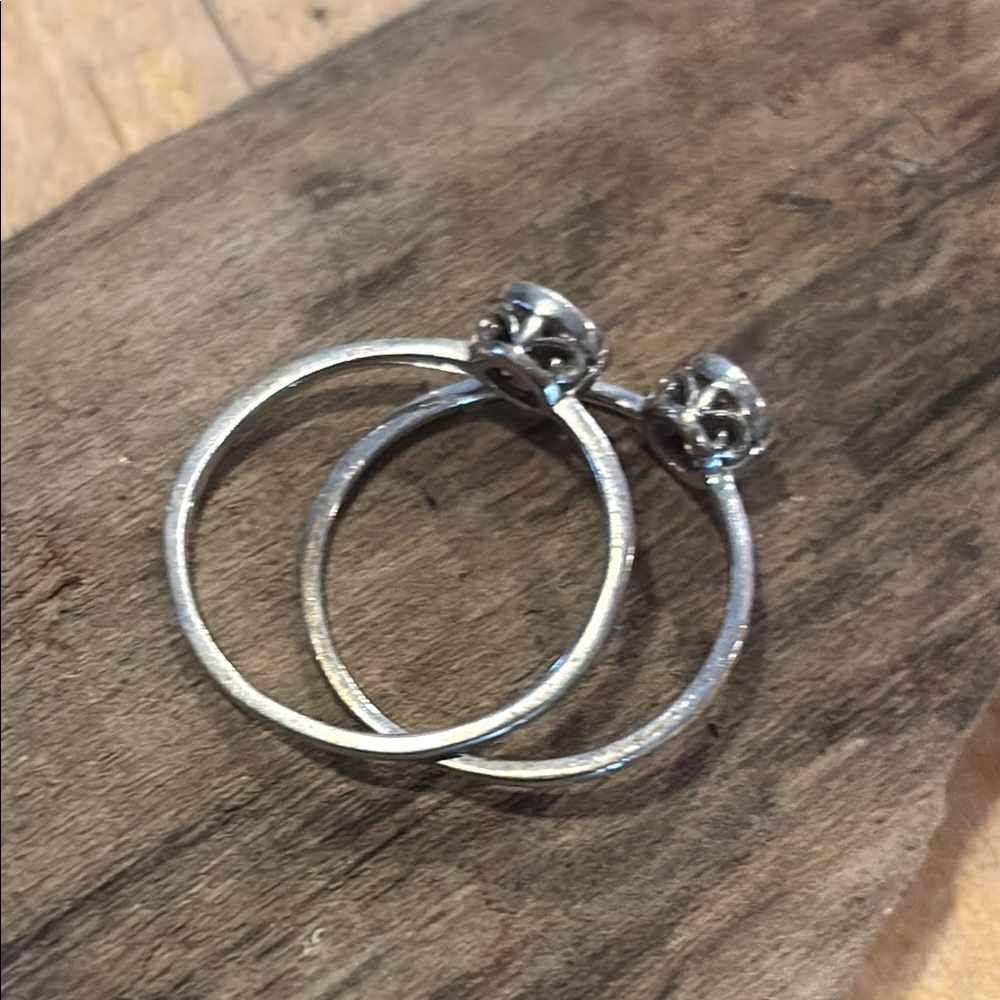 Stacking 925 Silver and Blue Stone Rings - Picture 4 of 4